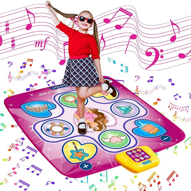 Dance Mat Electronic Musical Dancing Toys for Girls with 5 Game Modes Built-in AV