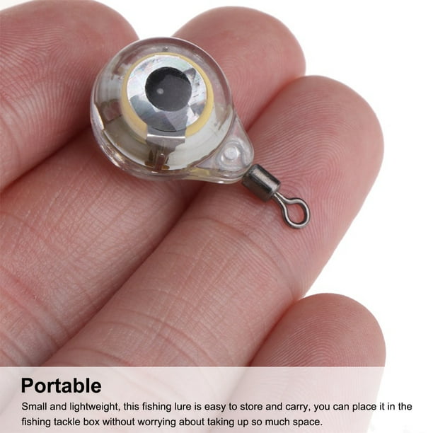 Fishing Lure Light LED Eye Shape lure is luminous so Sea Fresh Water  Portable Colorful Lighting Artificial Fish Bait Plastic Angling Lures Lamp  White 
