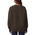 thumbnail image 5 of CheerKidz Women's Thumbhole Crewneck Sweatshirt with Side Pockets Solid Color Long Sleeve No-Hood Comfortable Casual Homewear(Coffee,2XL), 5 of 9