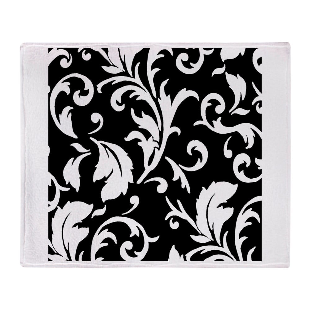 black and white fleece throw