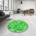 thumbnail image 4 of Ahgly Company Machine Washable Indoor Round Transitional Lime Green Area Rugs, 6' Round, 4 of 7
