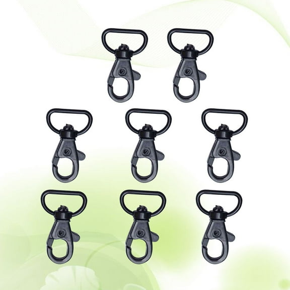 BESTYASH 8Pcs Solid Black Key Chain Hooks with Smooth Snap and Polished Finish