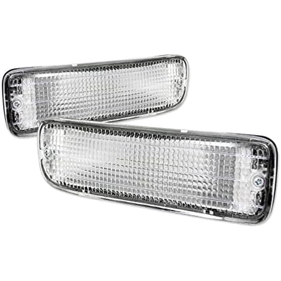 DEPO Clear Corner Marker Light Set For 1995–1996 Toyota Tacoma 2WD – Driver & Passenger Side, Halogen
