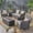 Gray/Silver/Dark Gray, variant on Anton Outdoor 5 Piece Wicker Chat Set with Fire Pit and Tank Holder, Gray, Silver, Dark Gray
