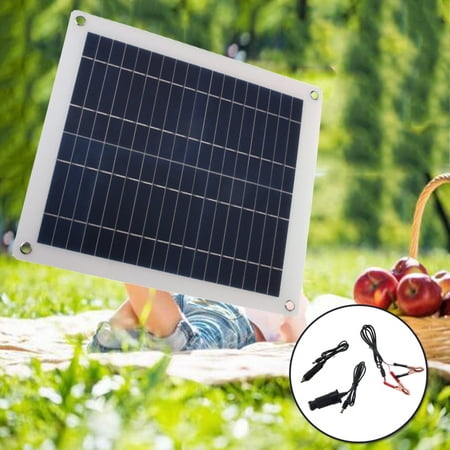 12V / 5V 25W  Peak Sunpower Solar Panel Mono Semi Flexible Battery Cell Charger Controller Controlle Portable Waterproof Polysilicon Off Grid Kit + Cable,For Outdoor Boat RV