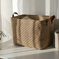 thumbnail image 3 of Storage Basket Decorative Dense Stitches Fabric Dirty Clothes Basket for Laundry, 3 of 7