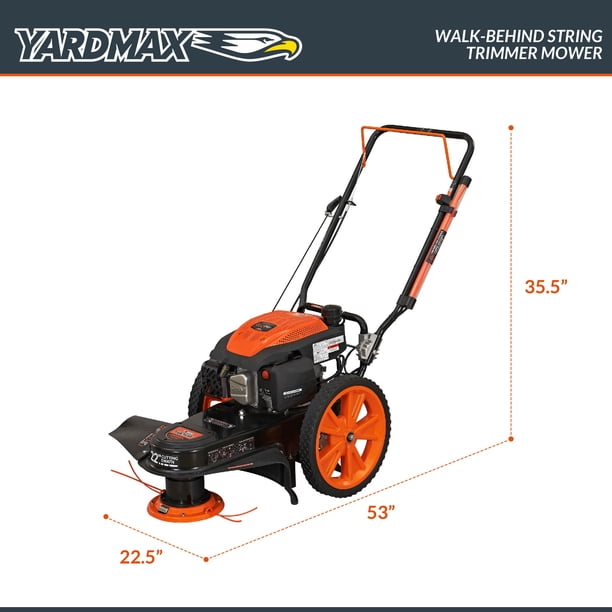YARDMAX 22 in. 170cc Gas Walk Behind String Trimmer Mower