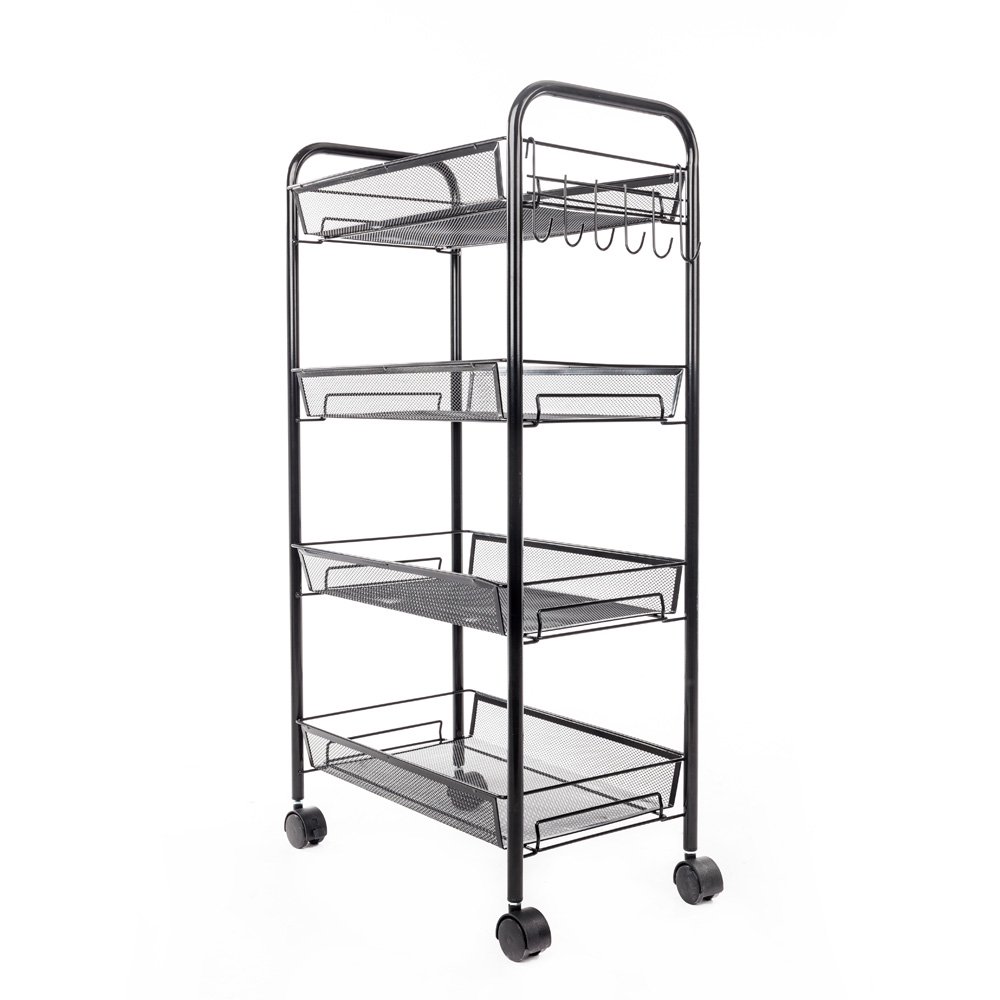 SEGMART 4-Tier Shelving Unit Storage Carts with Wheels, 17.5