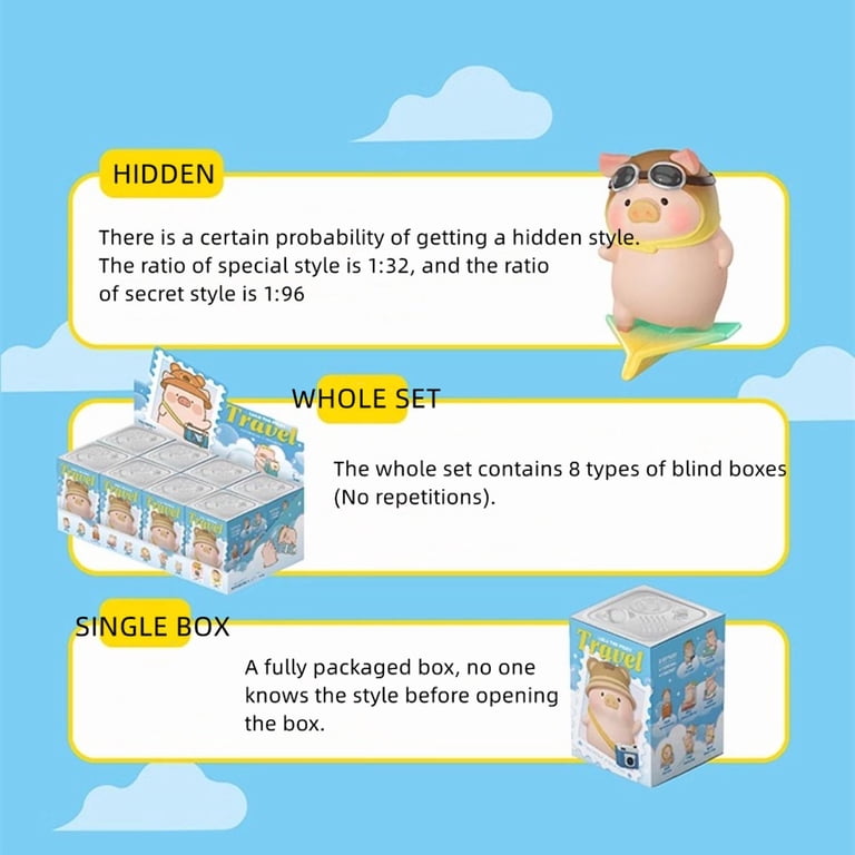 Lulu The Piggy Travel Series 1PC Cute Pig Blind Box Figures