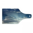 thumbnail image 1 of Landscape Cutting Board, Big Sunbeam Coming out of Clouds Sunny Day Overcast Sky Scenic Scenery Picture, Tempered Glass Cutting and Serving Board, Wine Bottle Shape, Blue White, by Ambesonne, 1 of 1