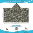 thumbnail image 2 of Green Pioneer Flower Pattern Hooded Bath Towel，50"x30" for Ages 3 To 12 Kids, Quick Dry Lightweight Soft Microfiber Hood Beach Towel Cover Up for Kids, 2 of 7