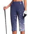 thumbnail image 6 of QATAINLAV Womens Floral Capri Pants with Pockets Dressy Casual Stretch Straight Leg Dress Pants High Waisted Side Split Yoga Capris Multicolor XXL Camisas Para Hombres, 6 of 7
