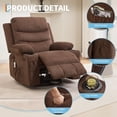 thumbnail image 2 of Cherish Oversized Recliner Chair Nursery – Manual Reclining Rocker, 360° Swivel Glider with Cup Holder, Massage & Heat, Small Single Sofa for Adults, Bedroom, RV, 2 of 9