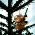thumbnail image 4 of DAMAI 2026 Highland Cow Acorn Ornaments, 2D Acrylic Farm Hibernating Animal Christmas Tree Decorations, Cozy Highland Cattle Rustic Holiday Home Decor for Farmhouse, Xmas Gift Fillers, 4 of 6
