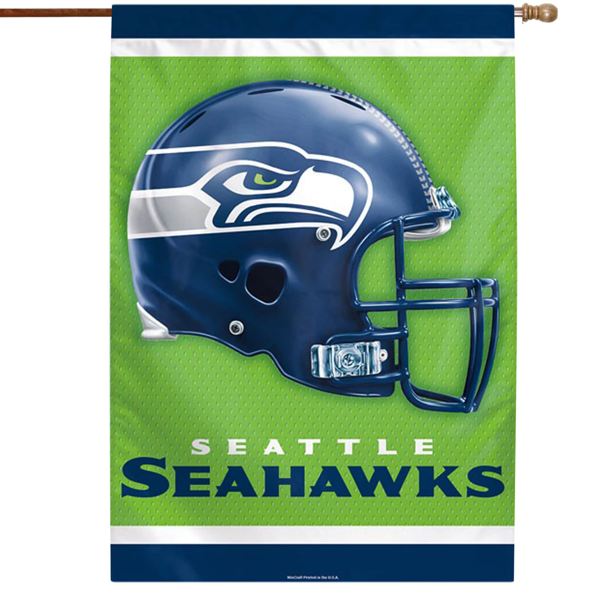 Seattle Seahawks and 12 X 12 Helmet Design Felt Material. One 17 X 30 Large Pennant Design Wall Decor