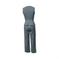 thumbnail image 3 of Hueook Winter Sets for Women's Color Sleeveless Slim High Waisted Pants Two-piece Set Gray 2X, 3 of 6