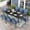 Blue, variant on Sophia & William 9 Piece Patio Metal Dining Set Expandable Patio Dining Table and 8 Brown Textilene Chairs