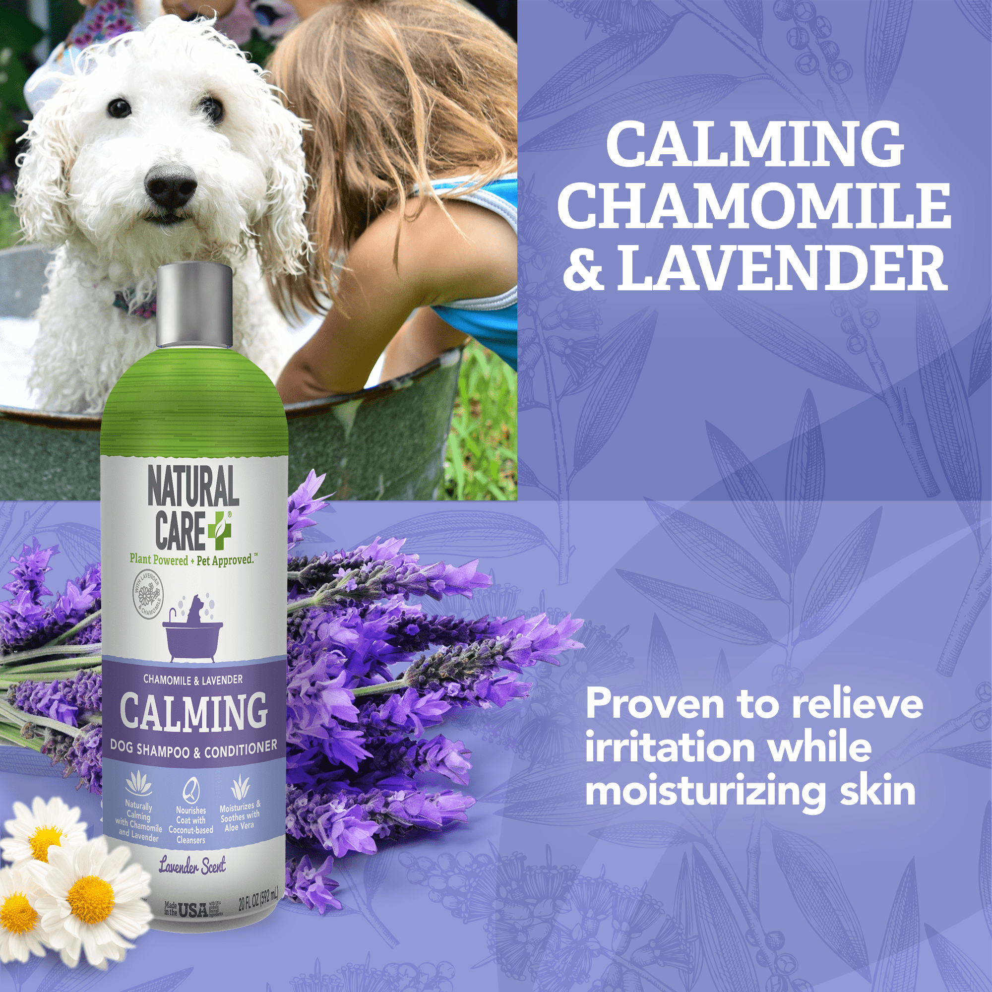 (4 pack) NC Calming Shampoo for Dogs - Lavender Scent - 20oz.