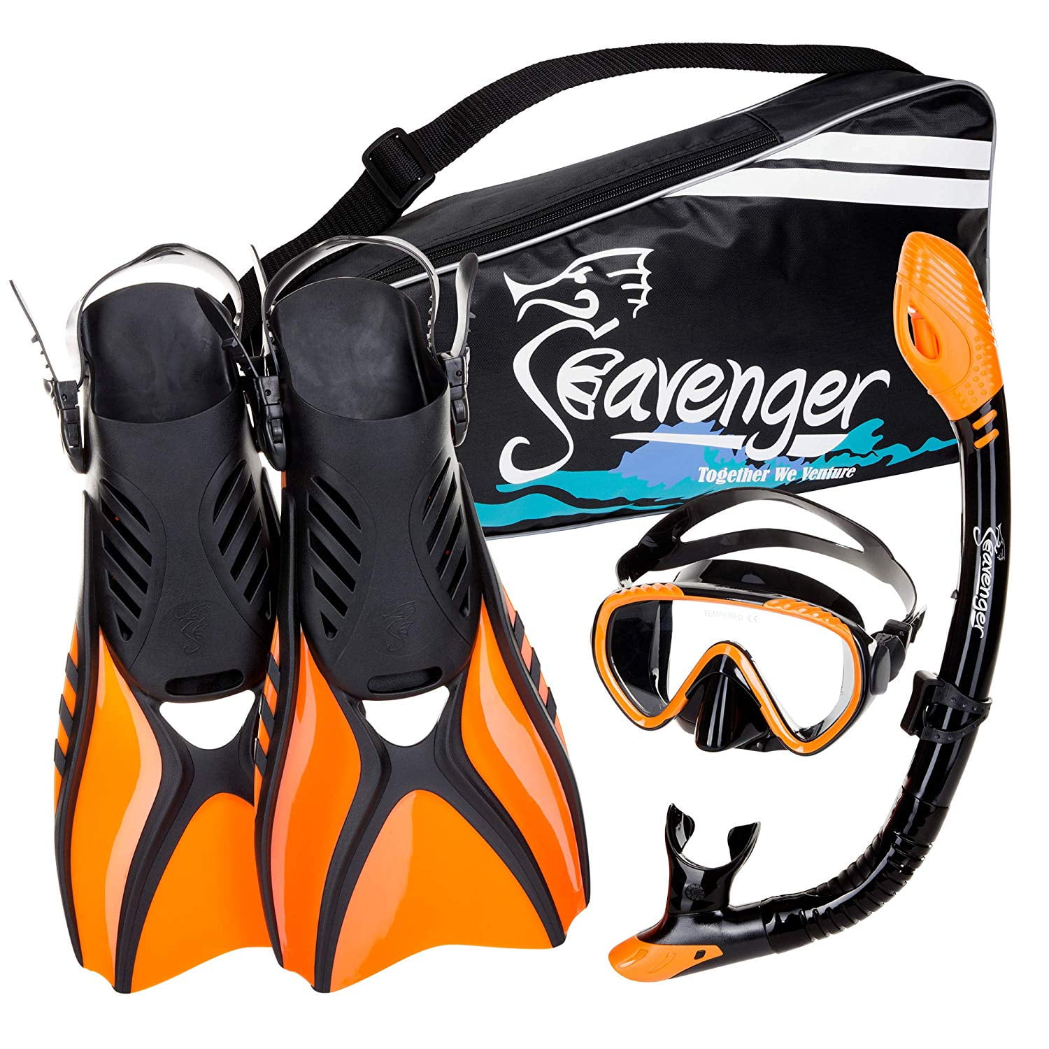 Seavenger Advanced Snorkeling Set with Panoramic Mask, Trek Fins, Dry
