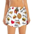thumbnail image 4 of Lsque Fast Food Printed Women's Running Shorts with Liner Pockets,Elastic Quick Dry Workout Athletic Gym Yoga Shorts,Womens High Waist Shorts-XX-Large, 4 of 9