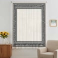 thumbnail image 3 of Black Cream Greek Key Sheer Curtains 63 Inches Long, Geometric Greece Ancient Rustic Light Filering Curtains, Breathable Simi Curtain Privacy Drapes for Living Room Bedroom Window Treatment, 3 of 9