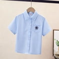 thumbnail image 6 of Odeerbi Kids Girls Cotton Dress Shirt Flower Embroidered Short Sleeve School Uniform Shirts with Pocket, 6 of 9