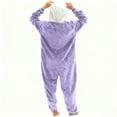 thumbnail image 6 of REORIAFEE Womens Pajama Sets Pants 1 Piece Fleece Warm Loungewear with Pockets Long Sleeve Jumpsuit Pants Color Block Sleepwear Purple S-2XL, 6 of 7
