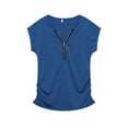 thumbnail image 5 of frariair ​Ladies Textured Crop Top With Diagonal Pleat Detail And Tunic Silhouette For Trendy Weekend Outfits​ Dark Blue, 5 of 6
