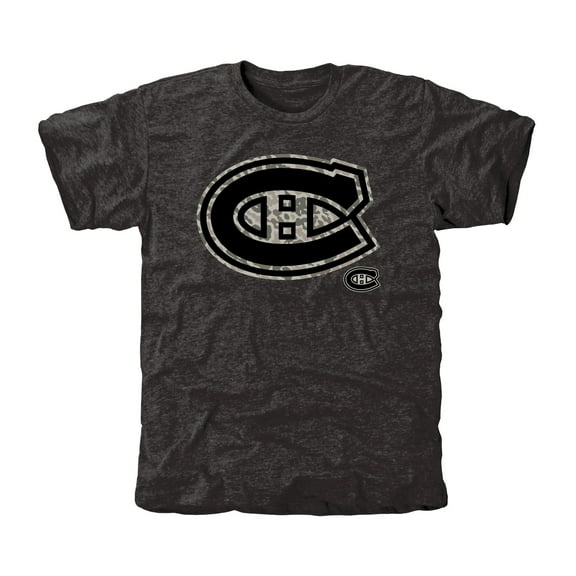 Men's Montreal Canadiens Black Rink Warrior Tri-Blend T-Shirt