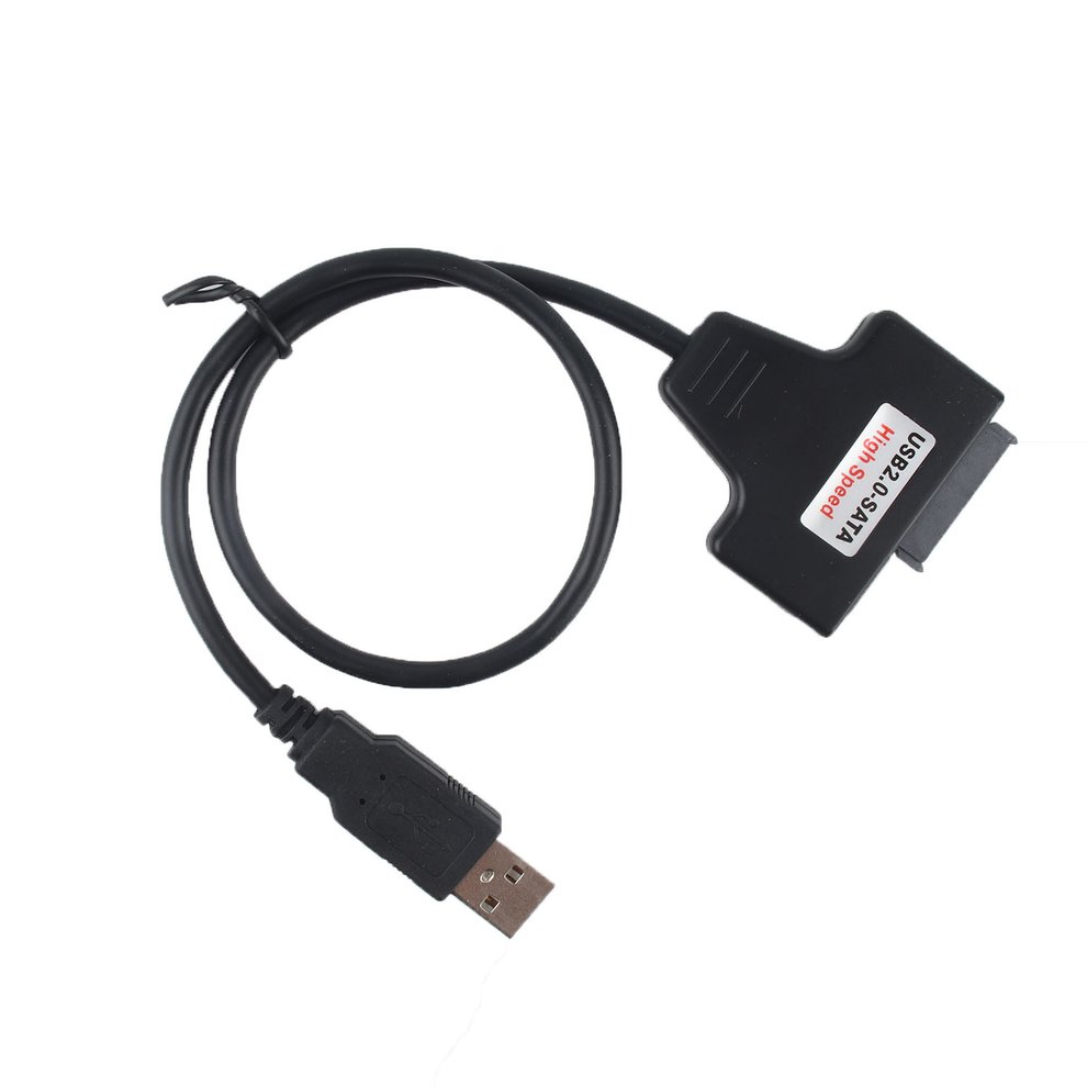 Black USB 2.0 to 7+6 13Pin SATA Laptop CD/DVD/Bluray Drive Adapter
