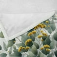 thumbnail image 4 of Ambesonne Eucalyptus Leaves Fleece Throw Blanket Branch Triangle 50"x70" Laurel Green White, 4 of 5