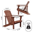 thumbnail image 4 of Westport Outdoor Patio Traditional Acacia Wood Adirondack Chair, Dark Brown, 4 of 9