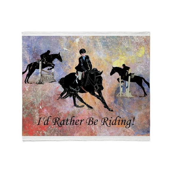 CafePress - Id Rather Be Riding! Horse Throw Blanket - Soft Fleece Throw Blanket, 50"x60" for All Ages