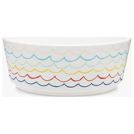 UPC: 0819251015240 | Sketched Wave Ceramic Dog Bowl