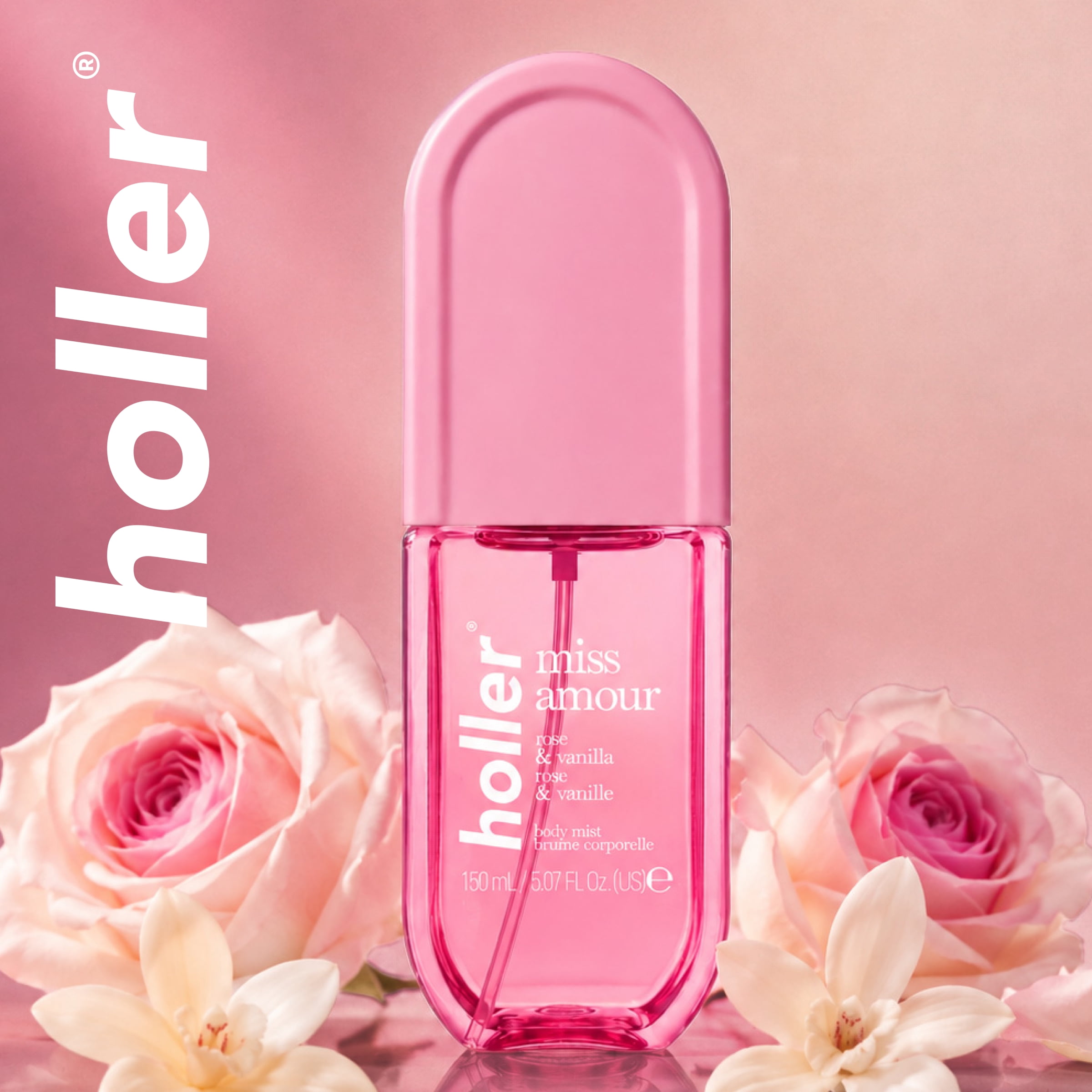 HOLLER Luxe Collective Inc. Miss Amour Rose & Vanilla Body Mist, 5.07 fl oz
