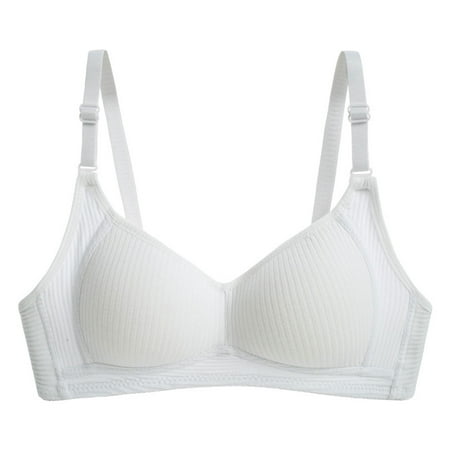 Brondbend Strapless Bra for Big Bust Push Up Seamless Wireless Full Coverage Lift Adjustable Straps Ribbed Padded Bras Breathable Comfortable Simple Bralette for Casual Summer Saving White M