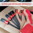 FGY 10 PCS Car Detailing Brush Kit for Auto Interior and Exterior Includes Detailing Brushes