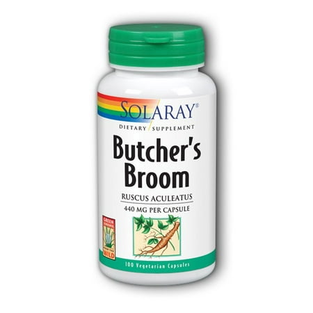 Solaray Butchers Broom 440 mg | Healthy Circulation & Blood Vessel Integrity Support | Non-GMO, Vegan & Lab Verified | 100 VegCaps