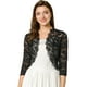thumbnail image 1 of Dde San Patricio Cárdigan Toreras Top De Encaje Floral Transparente Man3/4 Elegante PaMujer Negro S, 1 of 6