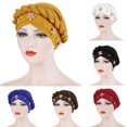 thumbnail image 1 of SPRING PARK Women Faux Pearls Flowers Twist pleated Hair Wrap stretch Turban Women's Head Wrap Cap Cover, 1 of 7