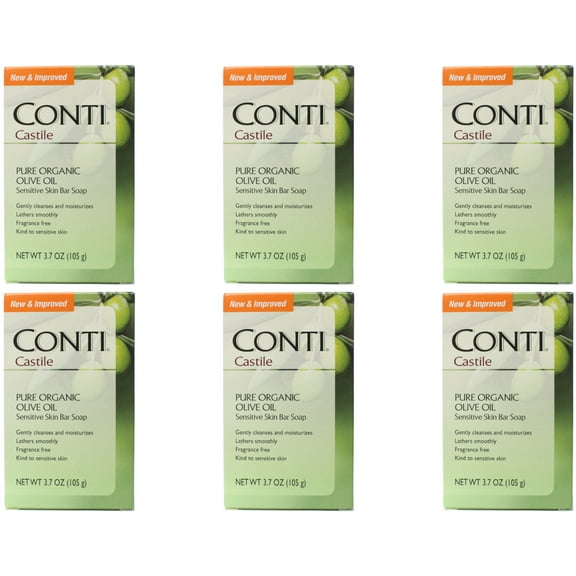 6 Pack - Conti Castile Olive Oil Soap 3.7oz Each