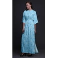 thumbnail image 2 of Bimba Robe d'Été Longue Maxi en Rayonne à Feuilles de Pacanier pour Femmes Imprimée avec Fente Latérale - Petit, 2 of 6