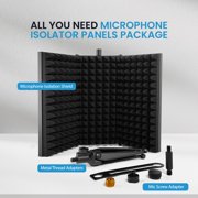 iDance Foldable Absorbent Microphone Isolation Shield, 3 Microphone Isolator Panels, Studio Recording Mic Vocal Isolation Shield, Foldable Sound Shield, Sound Isolator Panels for Recording