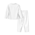 thumbnail image 2 of Disketp Pajamas Set Long Sleeve Sleepwear Womens Button Down Nightwear Pj Sets-White, 2 of 9