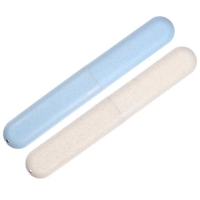 Estuche para cepillos de dientes Unique Bargains 2uds Azul Beige 20,5x3,1x2,1cm
