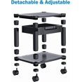 thumbnail image 2 of HUANUO Printer Stand with Cable Management and Storage Drawer, Printer Table with Locking Wheels, 14.1-inch Maximum Height Printer Cart for Under Des, 2 of 8