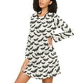 thumbnail image 3 of joogoo Bats Halloween Women's Long Sleeve Nightgown Sleepwear L, 3 of 8