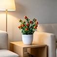 thumbnail image 5 of Dongrere Artificial Potted Plants with White Plastic Pot Fake Bush Greenery Faux Flower Arrangement Decorative for Home Bedroom Office Desk, C, 5 of 6