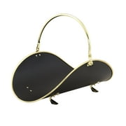 Uniflame 21 Inch Polished Brass/Black Woodbasket