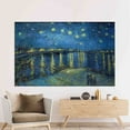 thumbnail image 2 of Reproduction Artwork, Starry Night Over The Rhone Poster, The Rhone Poster, Starry Night Over The Rhone, Home Decor Wall Art, Canvas Wall Decor - White Framed, 2 of 9